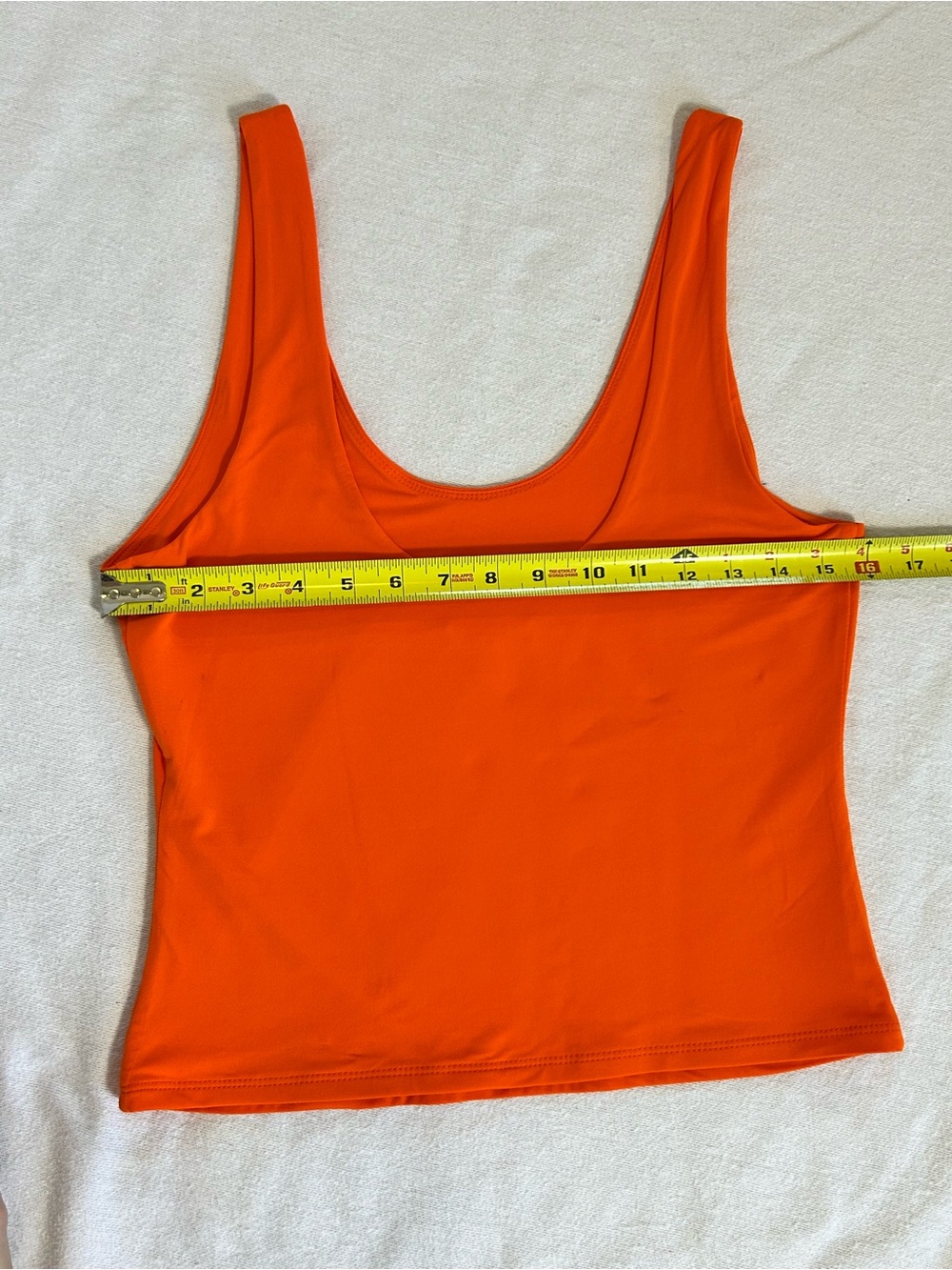 Leith Vibrant Orange Double Scoop Fitted Tank Size M NWOT Athleisure Layering - Picture 5 of 10